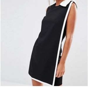 Ted Baker black dress with white bow detail on shoulder